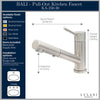 Bali - Stainless Steel 1 Handle 2-Function Pull-Out Swivel Kitchen Faucet with Baseplate in All finish