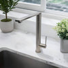 Cebu Stainless Steel 1 Handle Swivel Kitchen Faucet with Baseplate in Brushed Stainless finish