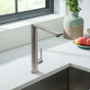 Cebu Stainless Steel 1 Handle Swivel Kitchen Faucet with Baseplate in Brushed Stainless finish