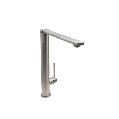 Cebu Stainless Steel 1 Handle Swivel Kitchen Faucet with Baseplate in Brushed Stainless finish