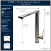 Cebu Stainless Steel 1 Handle Swivel Kitchen Faucet with Baseplate in Brushed Stainless finish