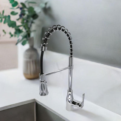 Bora Bora 1 Handle Pull-Down Swivel Kitchen Faucet with Baseplate in Chrome finish