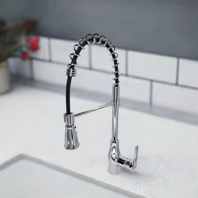 Bora Bora 1 Handle Pull-Down Swivel Kitchen Faucet with Baseplate in Chrome finish