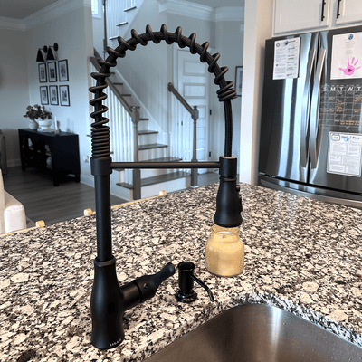 Bora Bora 1 Handle Pull-Down Swivel Kitchen Faucet with Baseplate in Matte Black finish