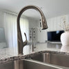 Kauai 1 Handle Swivel Pull-Down Kitchen Faucet Includes Baseplate in Brushed Nickel finish