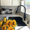 Kauai 1 Handle Swivel Pull-Down Kitchen Faucet Includes Baseplate in Matte Black finish