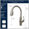 Kauai 1 Handle Swivel Pull-Down Kitchen Faucet Includes Baseplate in All finish