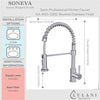 Soneva Stainless Steel 1 Handle Swivel Kitchen Faucet Includes Baseplate