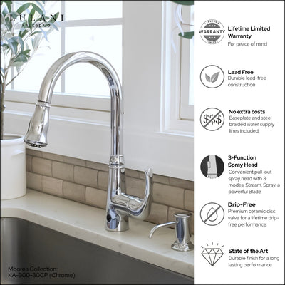 Moorea Dual Sensor 1 handle Pull-Down Kitchen Faucet Includes Baseplate in Moorea Dual Sensor 1 handle Pull-Down Kitchen Faucet Includes Baseplate finish