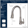 Moorea Dual Sensor 1 handle Pull-Down Kitchen Faucet Includes Baseplate in All finish