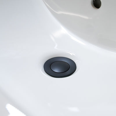 Bathroom sink pop-up drain with overflow Matte Black