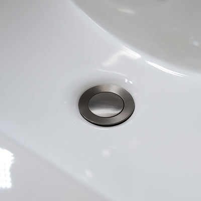 Bathroom sink pop-up drain with overflow in Gun Metal finish