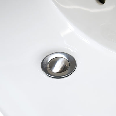 Bathroom sink pop-up drain without overflow Chrome