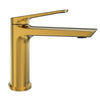 Ibiza 1 handle single hole Bathroom Faucet with drain assembly in Brushed Gold finish