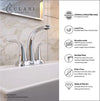 Kauai 2 Handle Centerset Brass Bathroom Faucet with drain assembly in Chrome finish