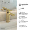 Corsica - Single Hole Bathroom Faucet with drain assembly Champagne Gold