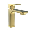 Corsica 1 Handle Single Hole Brass Bathroom Faucet with drain assembly in Champagne Gold finish