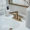 Corsica 2 Handle Centerset Brass Bathroom Faucet with drain assembly in Champagne Gold finish