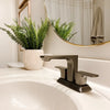 Corsica 2 Handle Centerset Brass Bathroom Faucet with drain assembly in Gun Metal finish