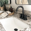 St. Lucia 2 Handle Centerset Brass Bathroom Faucet with drain assembly in Matte Black finish