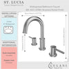 St. Lucia 2 Handle 3 Hole Widespread Brass Bathroom Faucet with drain assembly in Brushed Nickel finish
