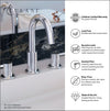 St. Lucia - Widespread Bathroom Faucet with drain assembly in Chrome