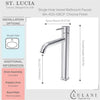 St. Lucia 1 Handle Vessel Height Brass Bathroom Faucet with drain assembly in Chrome finish