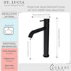 St. Lucia - Vessel Height Bathroom Faucet with drain assembly in Matte Black