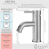 Aruba Stainless Steel 1 Handle Bathroom Faucet with drain assembly in Brushed Stainless finish