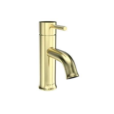 Aruba Stainless Steel 1 Handle Bathroom Faucet with drain assembly in Champagne Gold finish