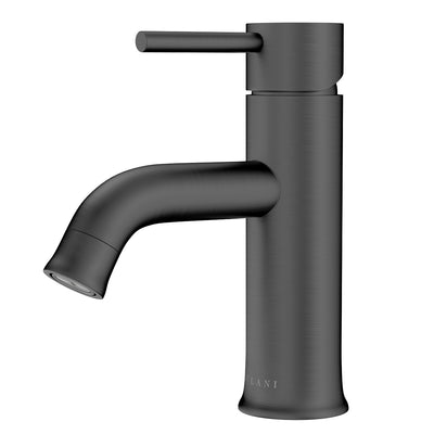 Open Box - Aruba, Single Handle Bathroom Faucet with Drain Assembly Gun Metal
