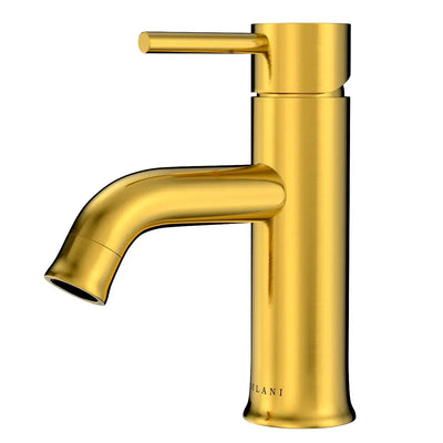 Open Box - Aruba, Single Handle Bathroom Faucet with Drain Assembly in Brushed Gold finish