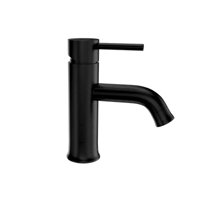 Aruba Stainless Steel 1 Handle Bathroom Faucet with drain assembly in Steel Black finish