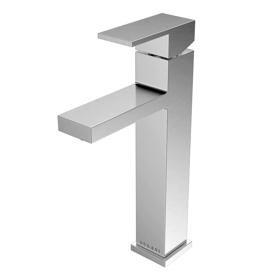 Open Box - Santorini, Vessel Height Bathroom Faucet with Drain Assembly Brushed Stainless