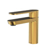 Yasawa - Single Hole Stainless Steel Bathroom Faucet with drain assembly in Brushed Gold finish