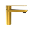 Yasawa - Single Hole Stainless Steel Bathroom Faucet with drain assembly in Brushed Gold finish
