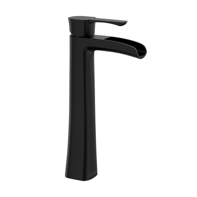 Open Box - Barbados, Vessel Height Bathroom Faucet with Drain Assembly Matte Black