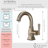 Aurora 1 Handle Single Hole Brass Bathroom Faucet with drain assembly in Brushed Nickel finish
