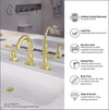 Aurora - Widespread Bathroom Faucet with drain assembly Champagne Gold