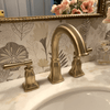 Aurora - Widespread Bathroom Faucet with drain assembly Champagne Gold