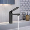 Yasawa - Single Hole Stainless Steel Bathroom Faucet with drain assembly in Gun Metal finish