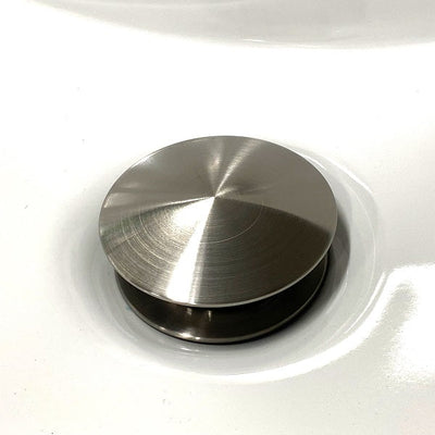 Bathroom sink pop-up drain with-out overflow (Large Top) in Brushed Stainless finish