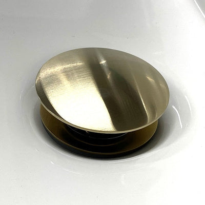 Bathroom sink pop-up drain with-out overflow (Large Top) Brushed Gold