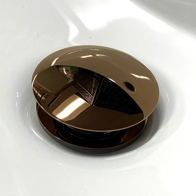 Bathroom sink pop-up drain with-out overflow (Large Top) in Rose Gold finish