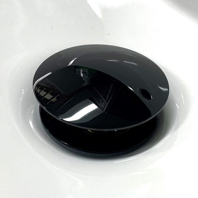 Bathroom sink pop-up drain with-out overflow (Large Top) Steel Black