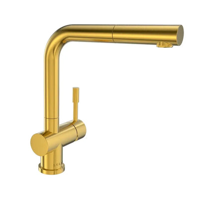 Nassau - Stainless Steel Pull-Out Kitchen Faucet (Aerated spray head) Brushed Gold