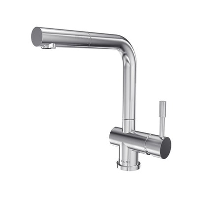 Open Box - Nassau, Pull-Out Kitchen Faucet (Aerated Spray Head) in Brushed Stainless finish