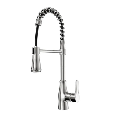 Bora Bora 1 Handle Pull-Down Swivel Kitchen Faucet with Baseplate in Brushed Nickel finish