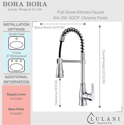 Bora Bora - Pull-Down Kitchen Faucet Chrome