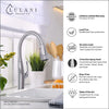 Kauai 1 Handle Swivel Pull-Down Kitchen Faucet Includes Baseplate in Chrome finish